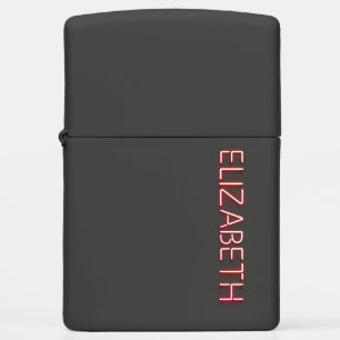 Elizabeth name in glowing neon lights zippo lighter