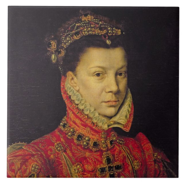 Elizabeth of Valois (1545-68) 1570 (oil on canvas) Ceramic Tile (Front)