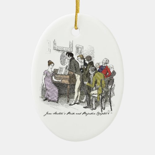 Elizabeth Performs _ Jane Austen Pride  Prejudice Ceramic Ornament