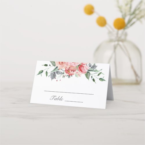 Elizabeth Pink Floral Wedding Place Card