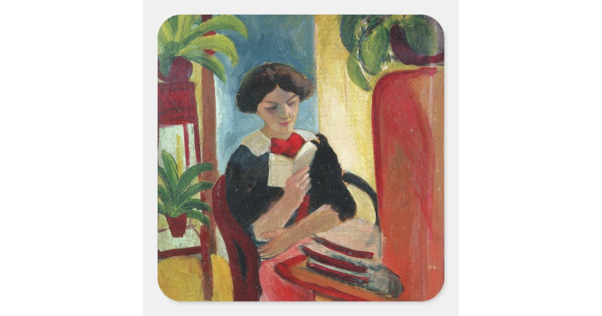 Elizabeth Reading Square Sticker | Zazzle