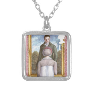 Elizabeth reflecting on Mr. Darcy's portrait  Silver Plated Necklace