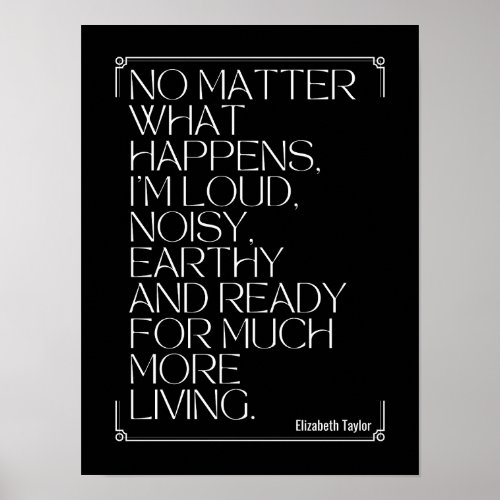 Elizabeth Taylor Inspirational Motivational Quotes Poster