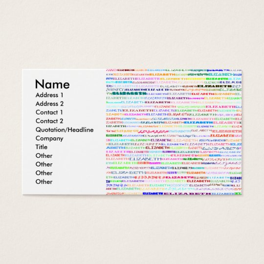 Elizabeth Text Design II Business Card