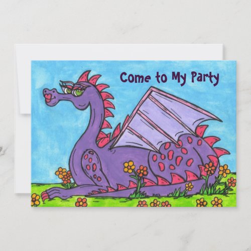 Elizabeth the Dragon Party Invitation