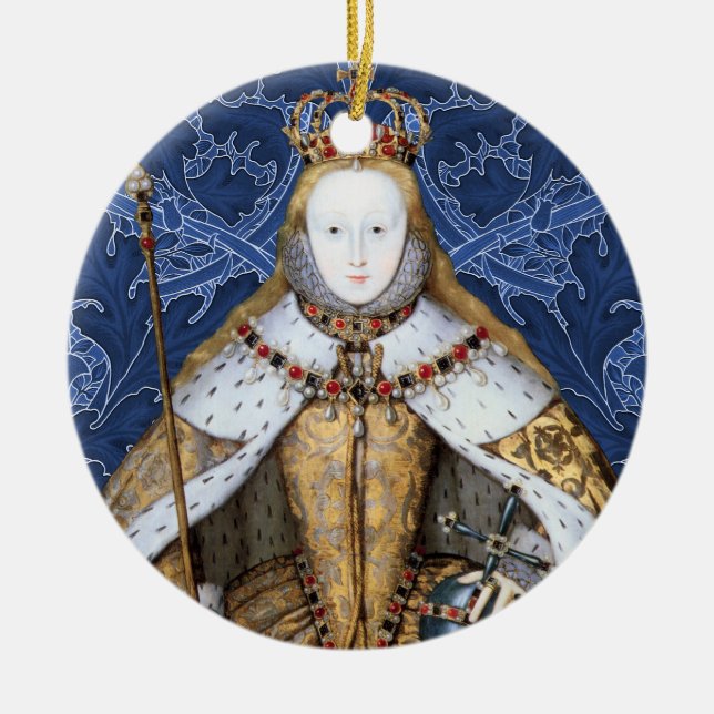 Elizabeth Tudor, Queen of England Ceramic Ornament (Front)
