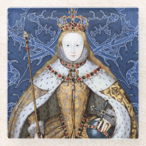 Elizabeth Tudor Queen of England Glass Coaster