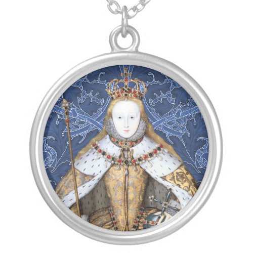 Elizabeth Tudor Queen of England Silver Plated Necklace