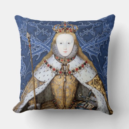 Elizabeth Tudor Queen of England Throw Pillow