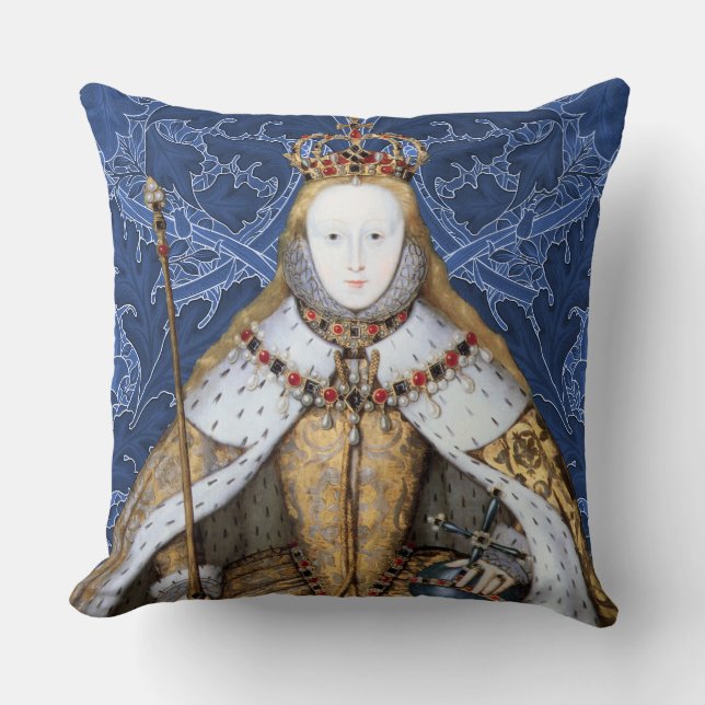 Elizabeth Tudor, Queen of England Throw Pillow (Front)