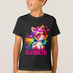 Elizabeth Unicorn Name D Design T-Shirt