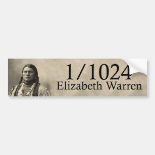 Elizabeth Warren 1/1024 Native American Bumper Sticker