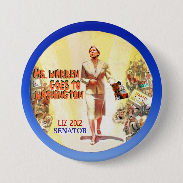 Elizabeth Warren  2012 Button (Front)