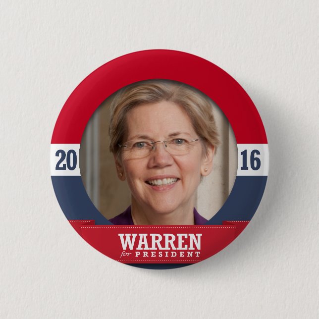 ELIZABETH WARREN 2016 BUTTON (Front)