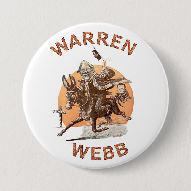 Elizabeth Warren and Jim Webb in 2016 Pinback Button (Front)