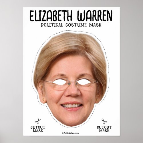 Elizabeth Warren Costume Mask Poster