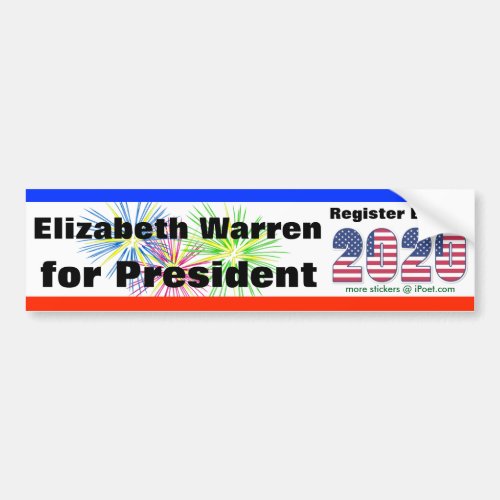 ELIZABETH WARREN FOR PRESIDENT 2020  _ BUMPER STICKER
