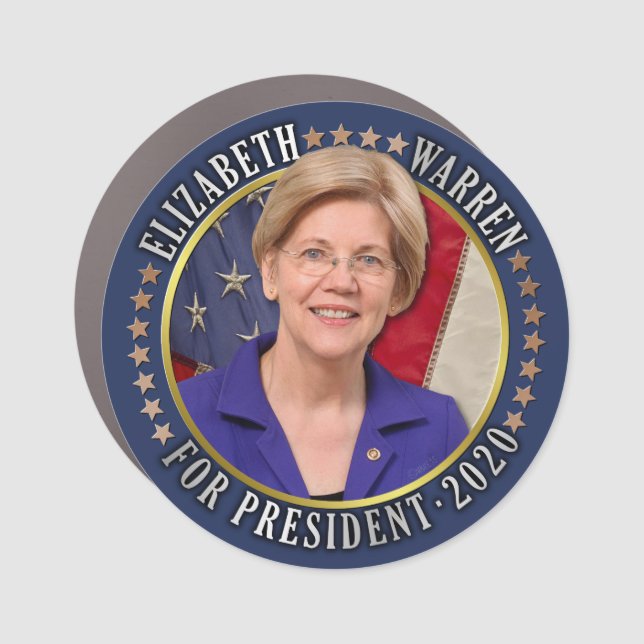 Elizabeth Warren for President 2020 Democrat Photo Car Magnet (Front)