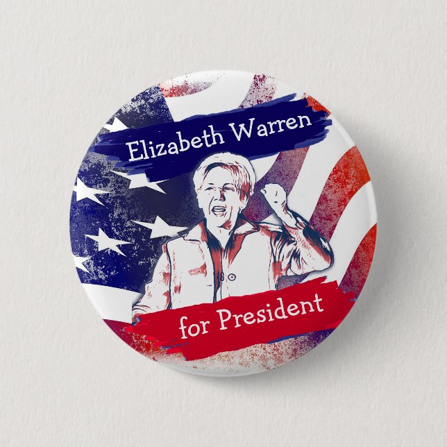 Elizabeth Warren for President 2020 Election Button (Front)