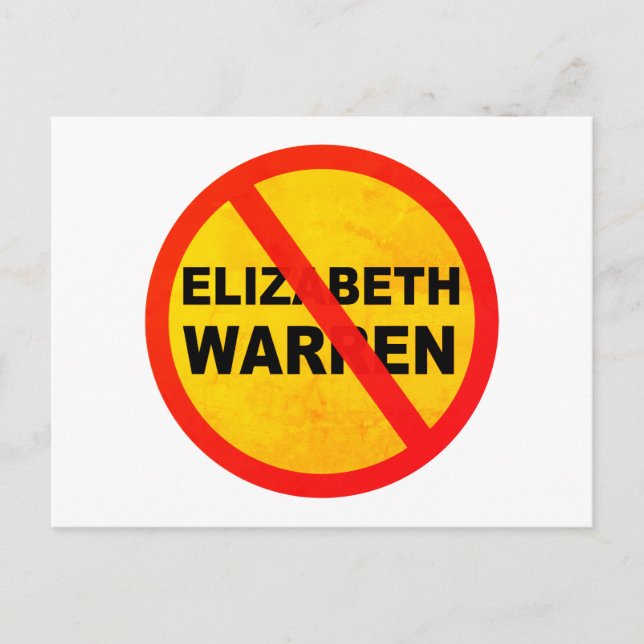 Elizabeth Warren For President Anti Popular Postcard (Front)
