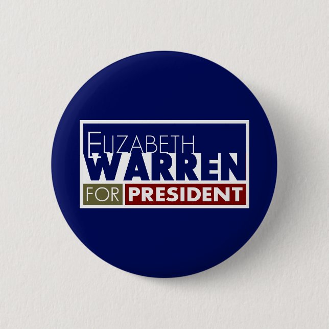 Elizabeth Warren for President V1 Button (Front)