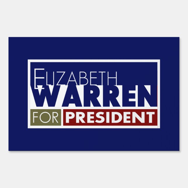 Elizabeth Warren for President V1 Yard Sign (Front)