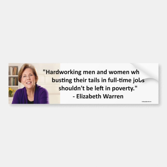 Elizabeth Warren - hardworking Bumper Sticker (Front)