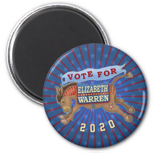 Elizabeth Warren President 2020 Democrat Donkey Magnet