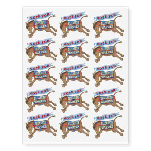 Elizabeth Warren President 2020 Democrat Donkey Temporary Tattoos