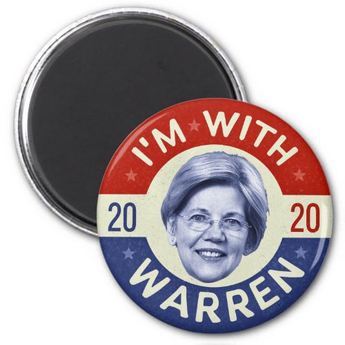 Elizabeth Warren President 2020 Democrat Pic Retro Magnet