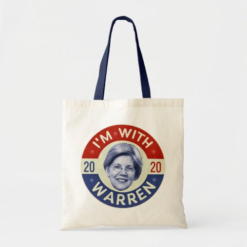 Elizabeth Warren President 2020 Democrat Pic Retro Tote Bag