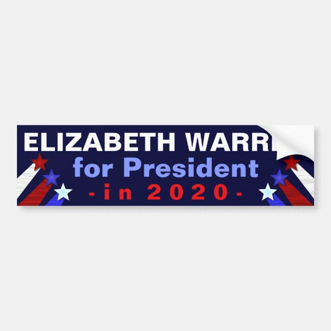 Elizabeth Warren President 2020 Election Democrat Bumper Sticker (Front)
