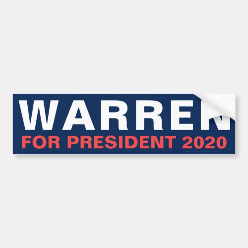 Elizabeth Warren President Election Democrat 2020 Bumper Sticker