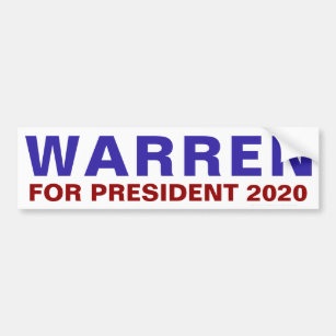 Elizabeth Warren President Election Democrat 2020 Bumper Sticker