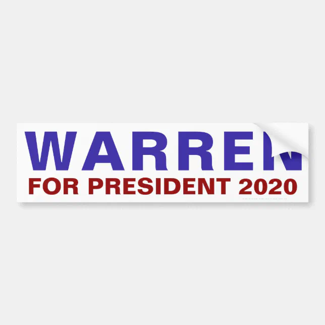 Elizabeth Warren President Election Democrat 2020 Bumper Sticker Zazzle