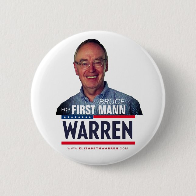 Elizabeth Warren"s Husband, Bruce Mann Button (Front)