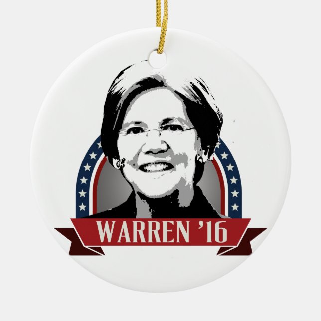 ELIZABETH WARREN TO RUN IN 2016 - 2016.png Ceramic Ornament (Front)