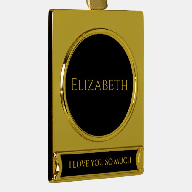 Elizabeth Woman's Name Customizable Gold Plated Banner Ornament (Right)