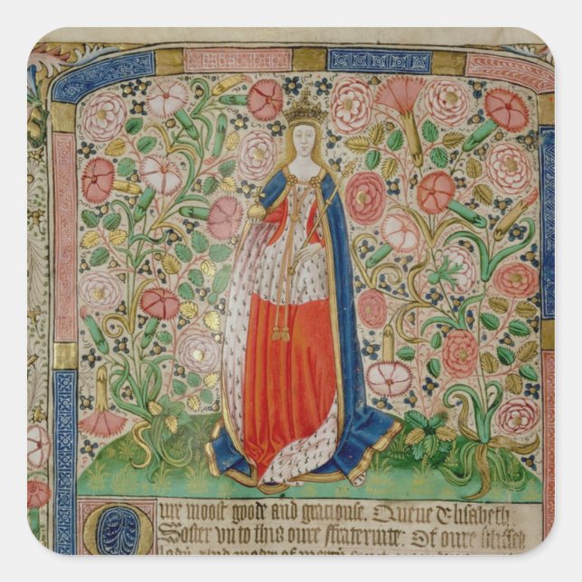 Elizabeth Woodville  Queen Consort of King Square Sticker (Front)