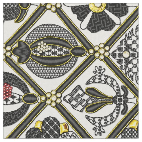 Elizabethan Blackwork tile Fabric