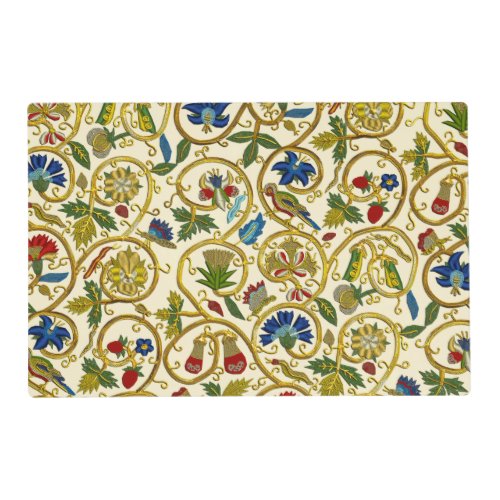 Elizabethan Swirl Embroideries_Goldwork imitation Placemat