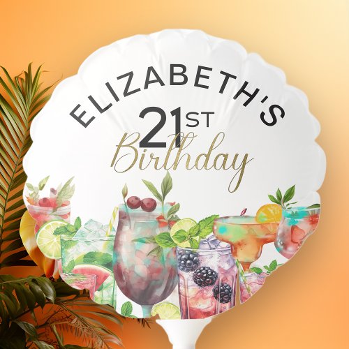 Elizabeths 21st Birthday Cocktail Party Balloon