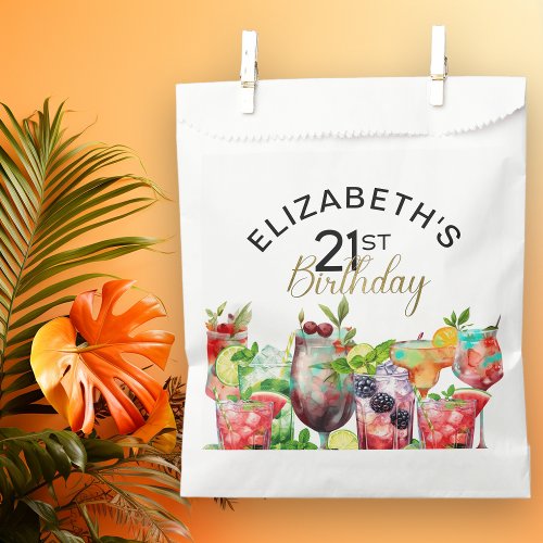 Elizabeths 21st Birthday Cocktail Party Favor Bag