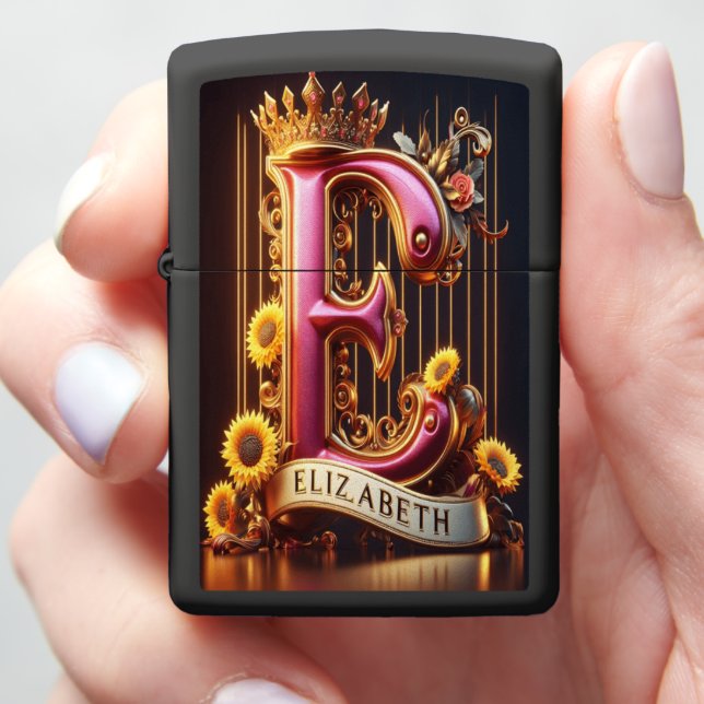 Elizabeth's Golden E Zippo Lighter (In Hand)