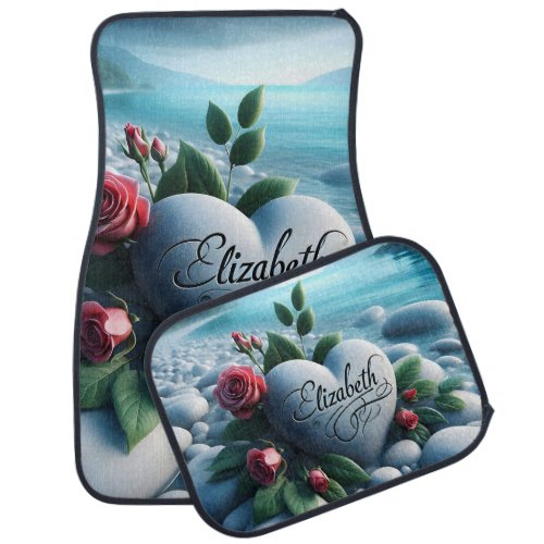 Elizabeths Stone Heart Car Floor Mat