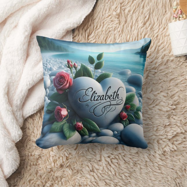 Elizabeth's Stone Heart Throw Pillow (Blanket)