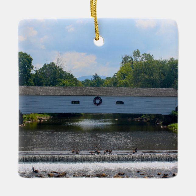 Elizabethton Covered Bridge Ceramic Ornament (Front)