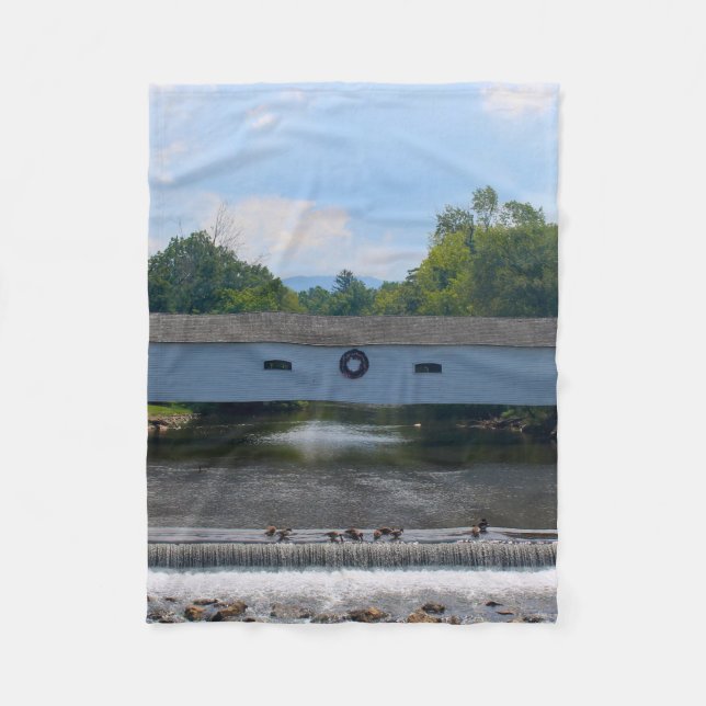 Elizabethton Covered Bridge Fleece Blanket (Front)