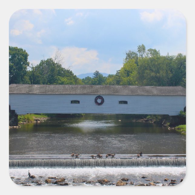 Elizabethton Covered Bridge Square Sticker (Front)
