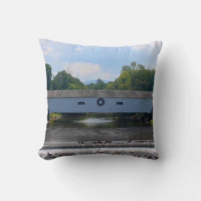 Elizabethton Covered Bridge Throw Pillow (Front)